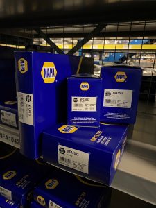 NAPA Air Filters on Premier Auto Parts Shelf