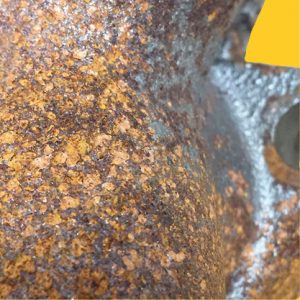 Corrosion present on braking surface