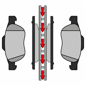 Example of chamfer direction pad placement