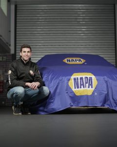 Dan Cammish with NAPA Racing Car