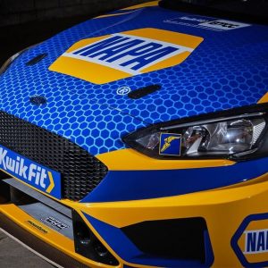 BTCC NAPA race car close up of honeycomb detailing on bonnet
