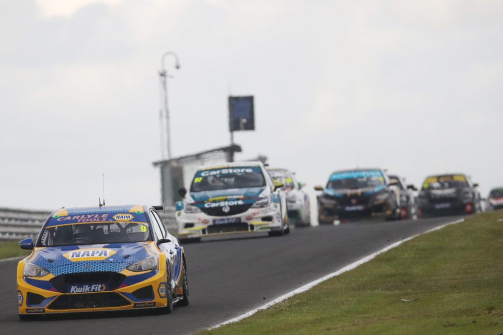 NAPA Racing Ford Focus on the track at BTCC Oulton Park