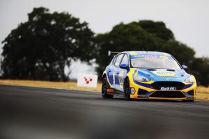 Cammish's NAPA Racing UK Ford Focus ST on the track at the Goodyear Tyre Test