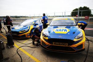 Two NAPA Ford Focus STs at the BTCC Tyre Test